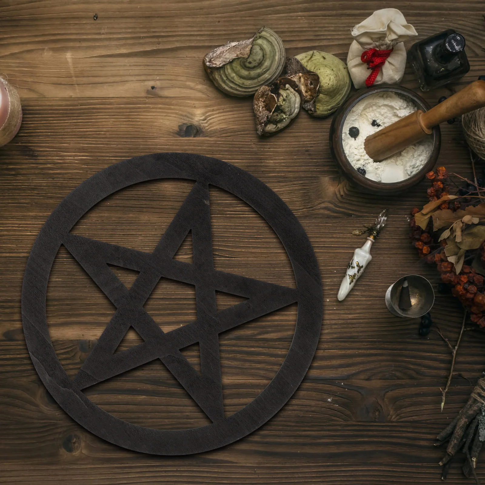Украшение в виде пентаграммы деревянный пентакль алтарь плитка знаки настольные