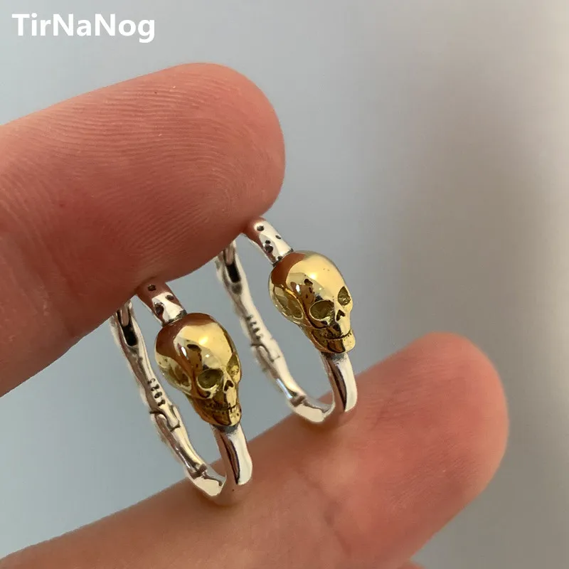 

Уникальный дизайн, Классические роскошные модные контрастные серьги TirNaNog в стиле панк-рок, хип-хоп, ретро, металлические серьги в виде череп...