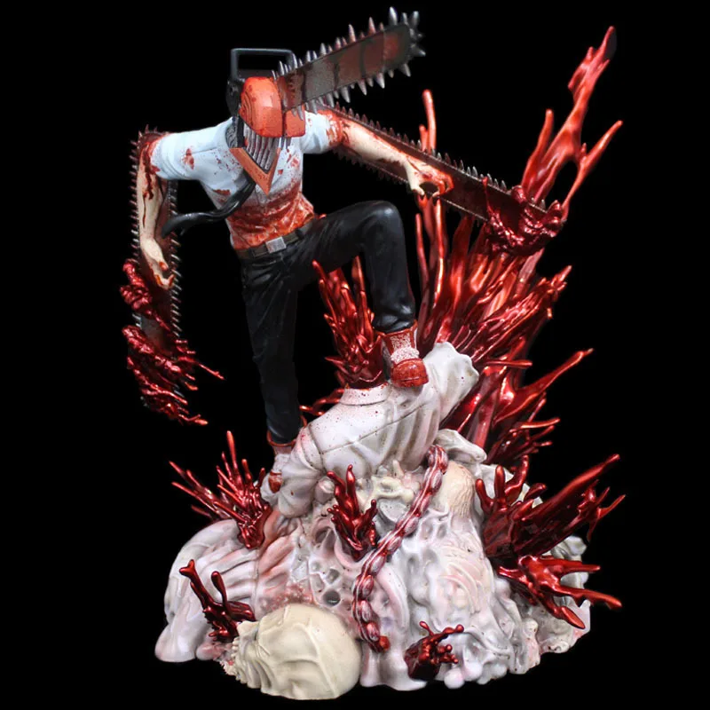 

29cm Chainsaw Man Denji Figure Pvc Statue Chainsawman Pochita Anime Figures Action Figurine Model Cute Doll Decoration Toy Gift