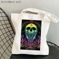 women shopper bag magic zodiac sign dark gothic tarot card aquarius magic witchy bag canvas shopper bag girl shoulder lady bag