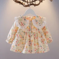 2022 autumn new girls coat tops baby floral fashion girls spring clothes all match boutique clothing simple style