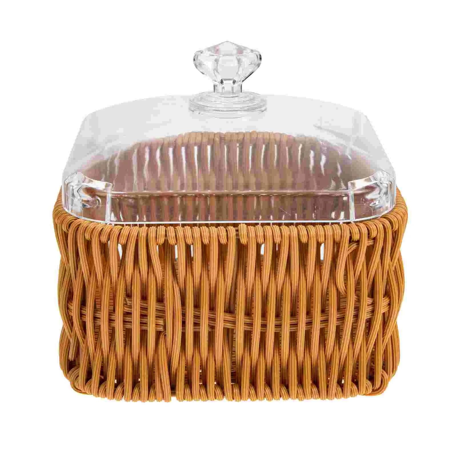 

Basket Bread Fruit Storage Woven Wicker Rattan Servingtray Container Snack Bowl Coverholder Egg Baskets Candy Vegetable Seagrass