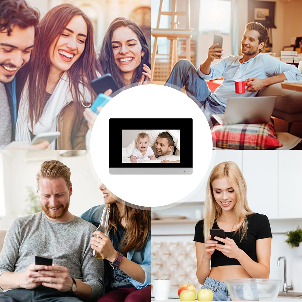 7-дюймовый Wi-Fi IP-видеодомофон Joytimer с сенсорным экраном домофон для 4-семейной