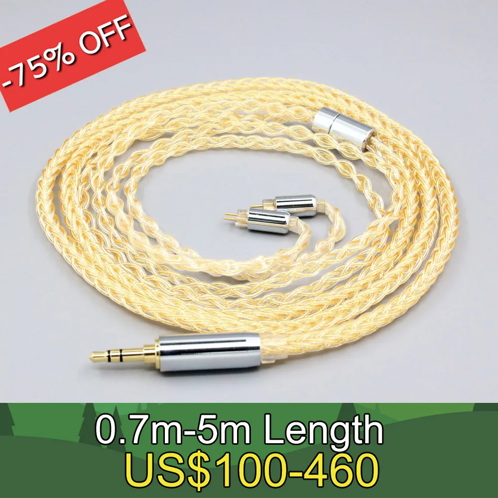 8-ядерный 99% 7n чистый серебряный 24k позолоченный кабель для наушников DUNU DM480 DM-480 SA3 SA6 Gorilla Ears Noble Audio вести LN008422