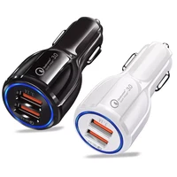 18w quick charge 3 0 charger dual usb car fast charger for iphone 12 11 8 7 6 5 mi qc 3 0 phone charger