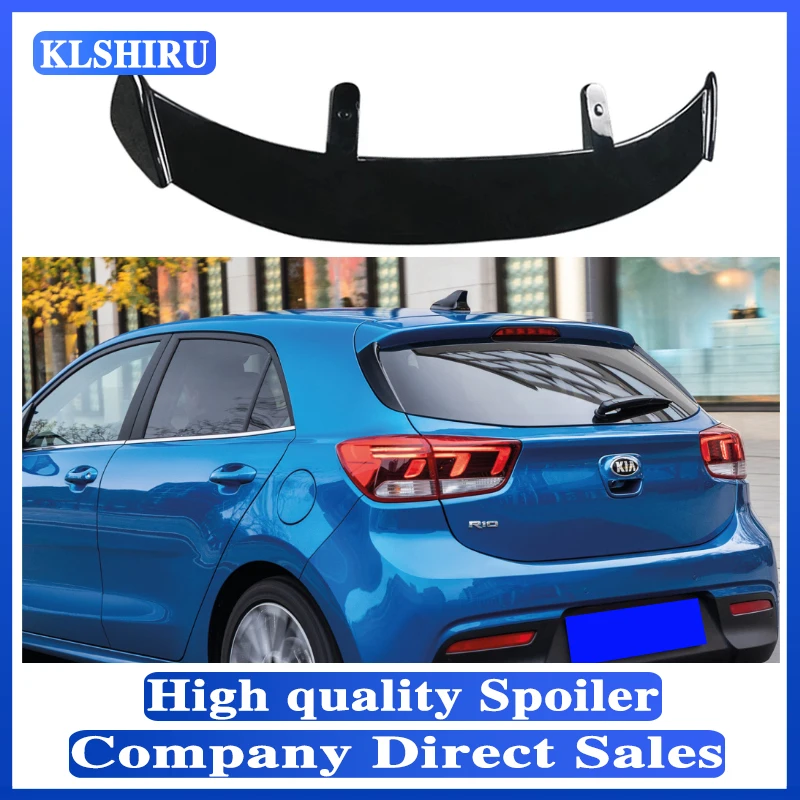 

Высококачественный АБС-материал для KIA 2015-2021 Rio спойлер из углеродного волокна вид хэтчбека крыша заднее крыло Корпус Комплект Аксессуары