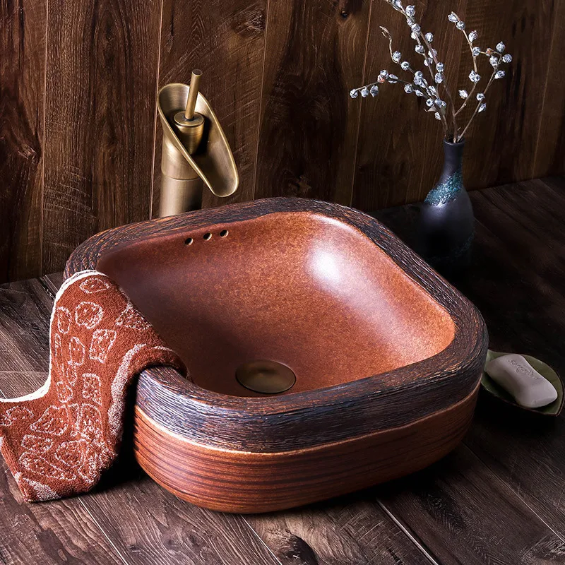 

China Painting Artistic Porcelain Art Antique Handpainted Lavatory Sink wash basin bowl bathroom sink
