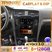 ai voice android 11 tesla style auto car radio for vw volkswagen golf 7 2012 2013 2019 carplay 4g gps multimedia 2din autoradio