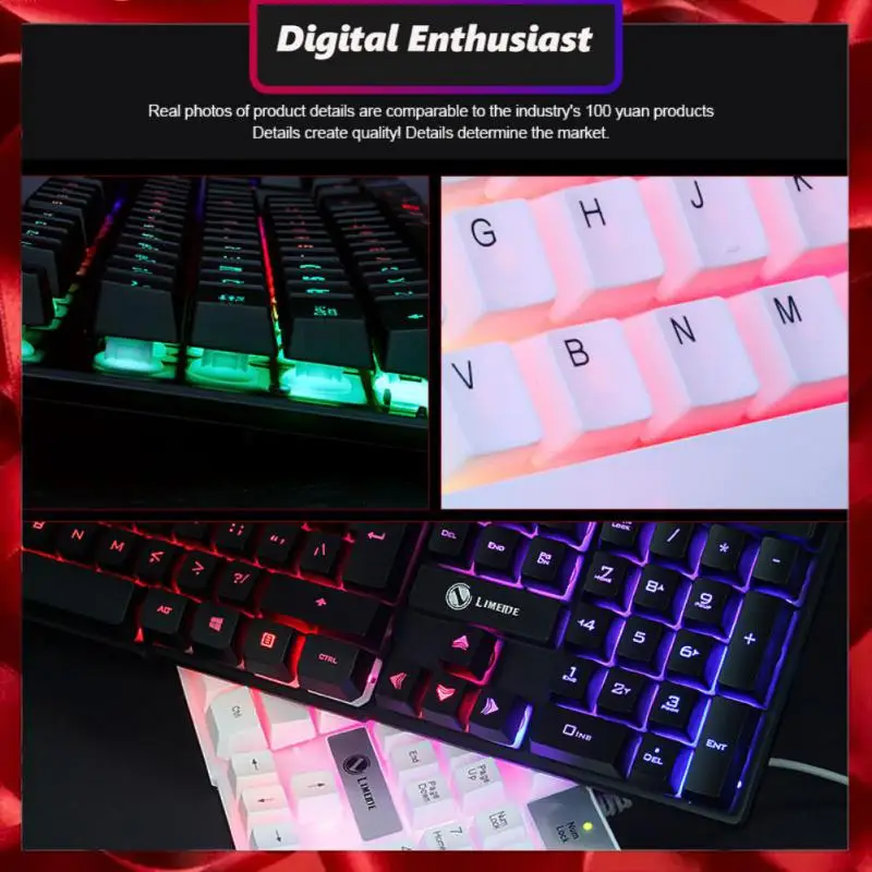 

Ergonomics Colorful Keyboard 104 Keys Waterproof Computer Keyboard Backlit Gaming Keyboard Laptop Accessories Usb For Travel