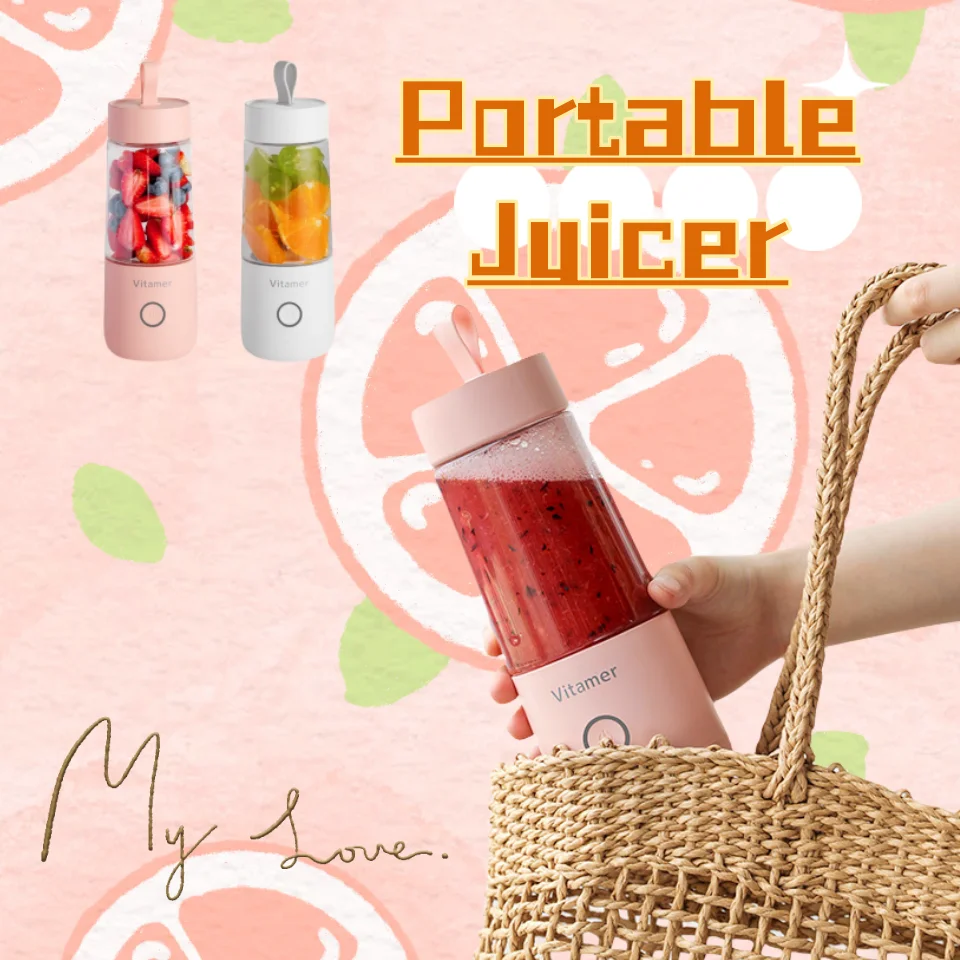 

350ml Portable Blender Juicer Electric USB Rechargeable Mixer Smoothie Slushy Cup Fresh Juice Blender Bottle USB Charging Kitche