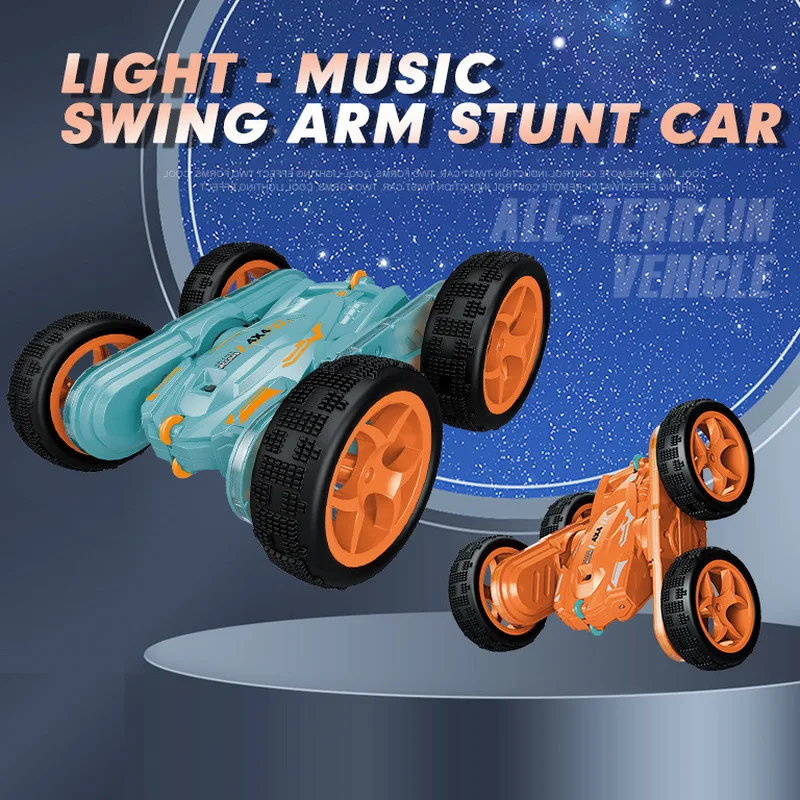 

2,4g двухсторонний вращающийся на 360 ° трюк 7-цветный светодиодный музыкальный поворотный рычаг высокоскоростной Дрифт Радиоуправляемый автомобиль детские игрушки и подарки