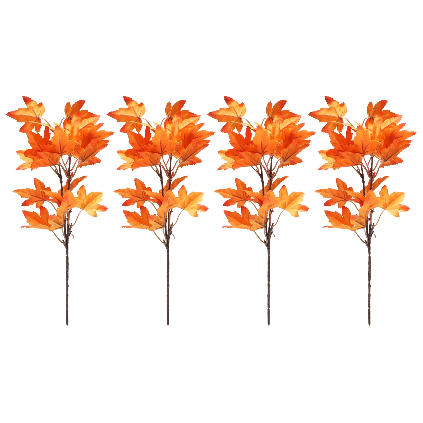 

4 Pcs Artificial Maple Leaf Twig Cutting Fake Leaves Party Fall Decor Branch Adorn Bulk Wedding Home Simulation Delicate