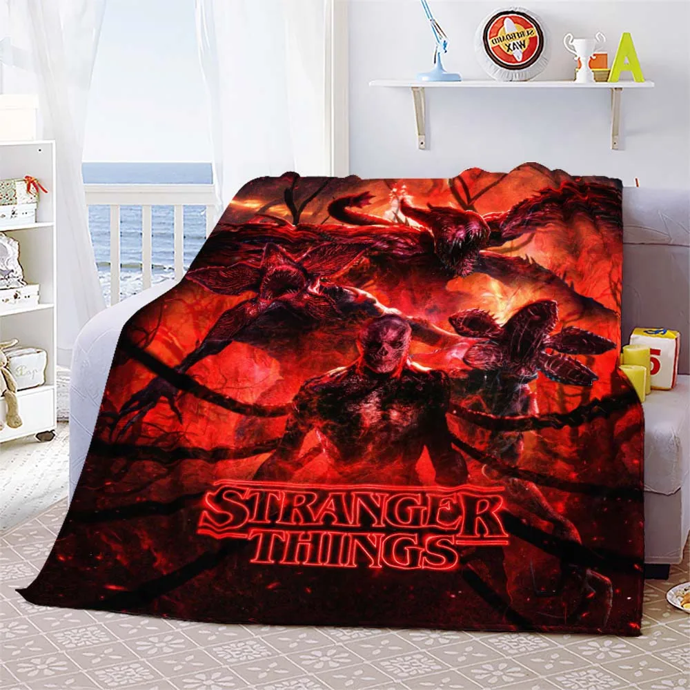 

Vecna Stranger Things Mind Flayer Demogorgon Throw Blanket Cover Flannel Beds Sofa Bed Sheet Soft Bedding Room Decor Fans Gift