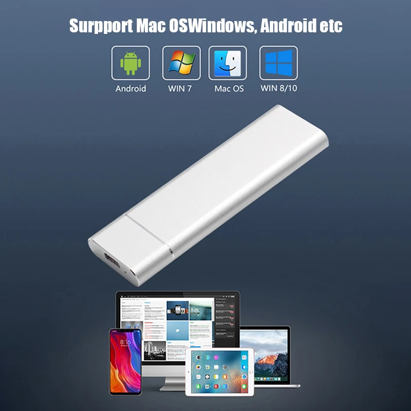 Портативный твердотельный накопитель жесткий диск SSD 8 ТБ 16 4 M.2 Type C USB 3.1
