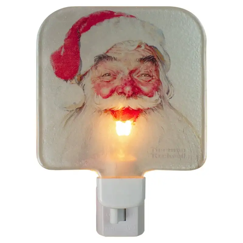 

Norman Rockwell 'Santa Claus' Glass Christmas Night Light