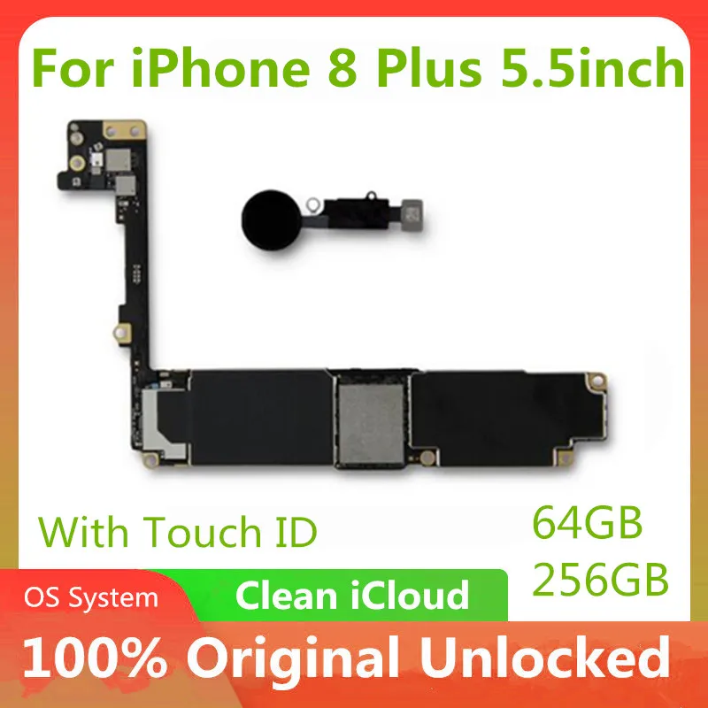 Материнская плата ICloud 100% Оригинальная для IPhone 8 Plus разблокированная чистая