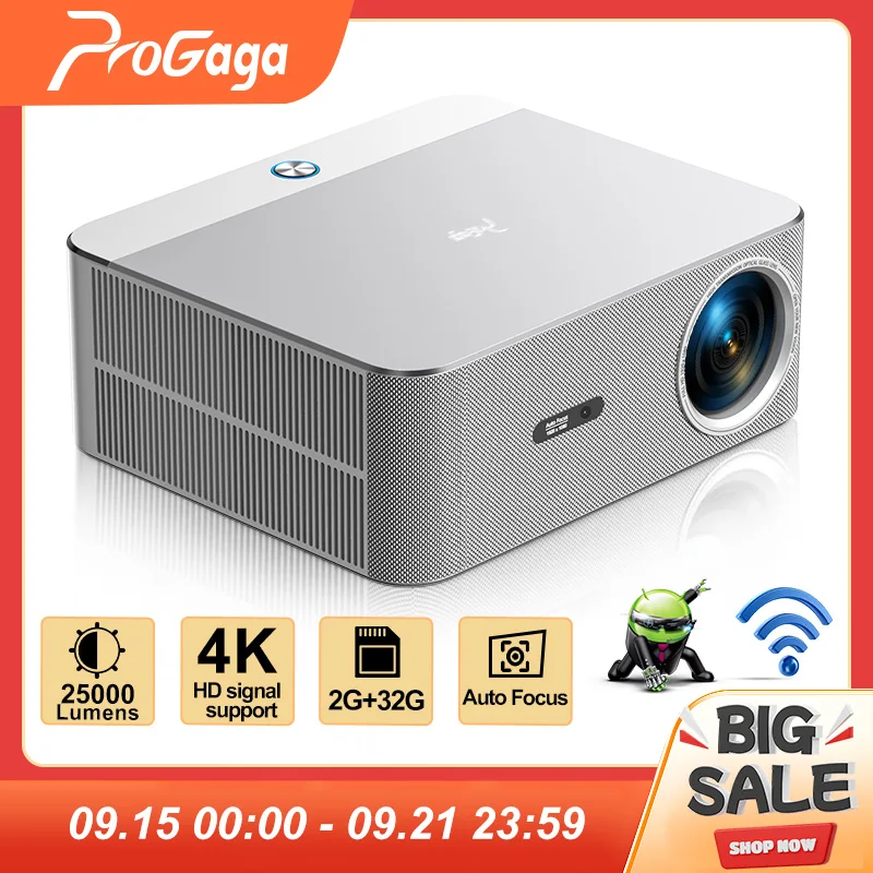 Фото PROGAGA родной 1080P PG610W Android проектор 4k WiFi проектор для кино домашний кинотеатр открытый портативный видеопроектор проектор 4к проектор для дома проектор для фильмов портативный проектор телевизор D9w mini №1