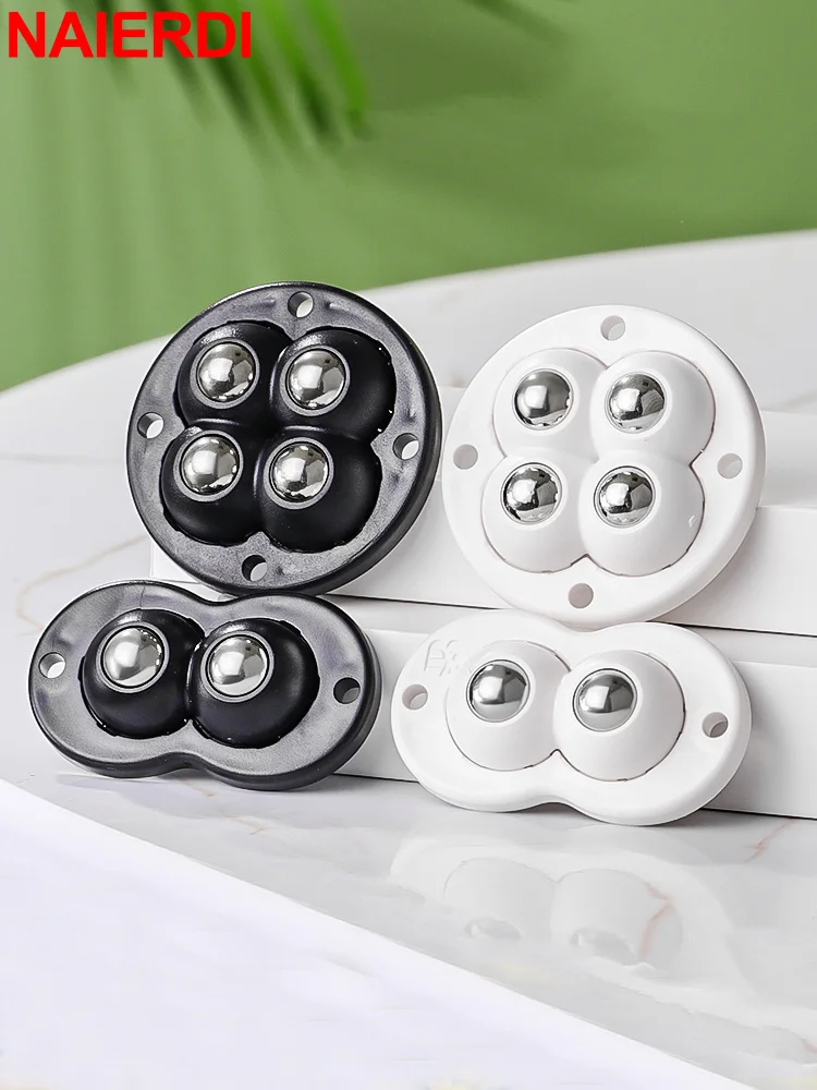 

NAIERDI 4/8PCS Self Adhesive Caster Wheels 360 Degree Rotation Pulley No Noise Mini Casters for Trash Can,Storage Box,Cabinet