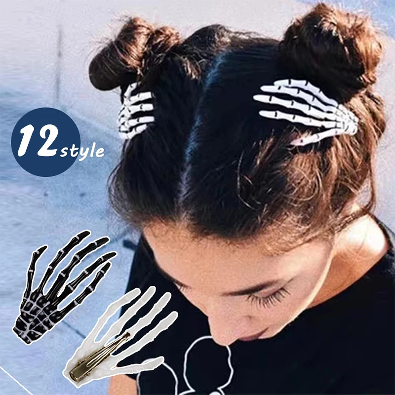 1 шт. Harajuku череп скелет ручная прическа с когтями крови заколки для волос