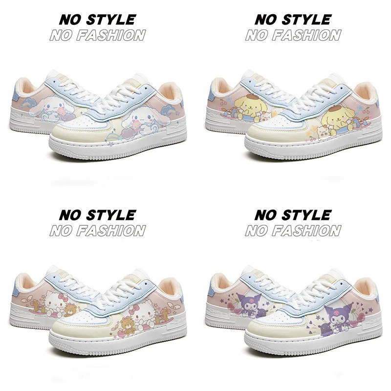 

Милые Мультяшные кавайные Sanrioed Cinnamoroll Hellokittys весна-осень новые универсальные туфли для девочек подарок на день рождения