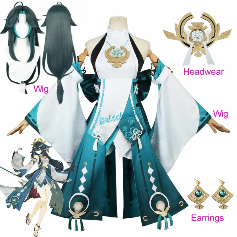 Новинка 2023 Женский костюм для косплея Genshin Impact Xiao Genderswap Yae термостойкий длинный