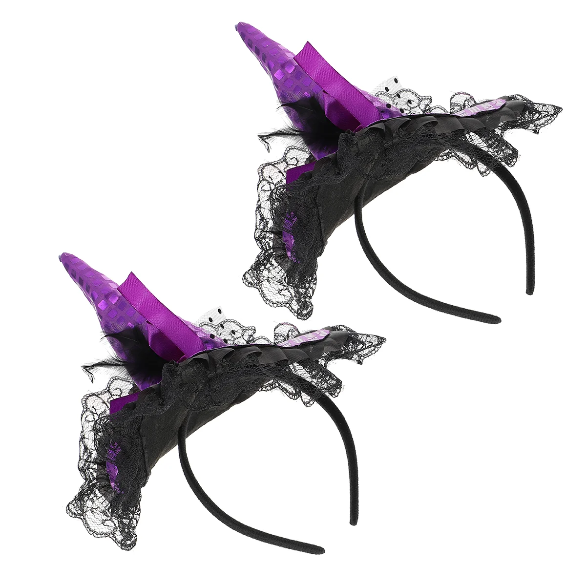 

Witch Headbandhat Hair Cosplay Costume Party Accessories Kids Hoopdressmasquerade Laceboppers Sequins Headbands Mesh Bands