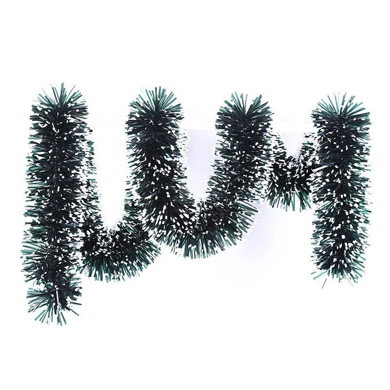 

10 Pieces 6.6 Feet Christmas Tinsel Garland Snowy Tinsel Twist Garland for Party Hanging Ceiling Decorations Dark Green