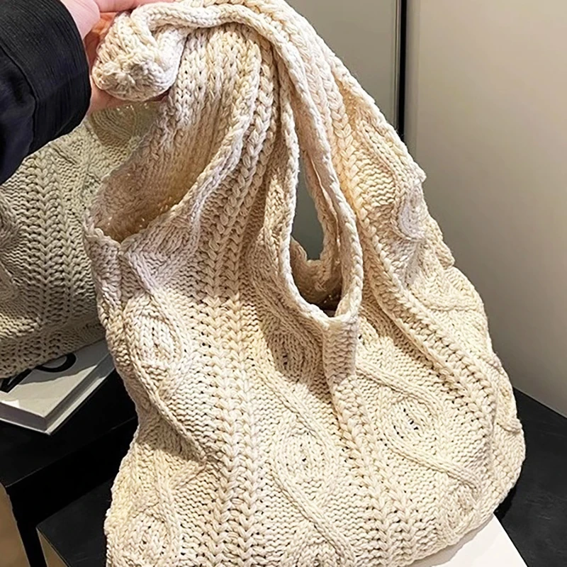 Новая винтажная шерстяная вязаная сумка тканая вручную на плечо для женщин