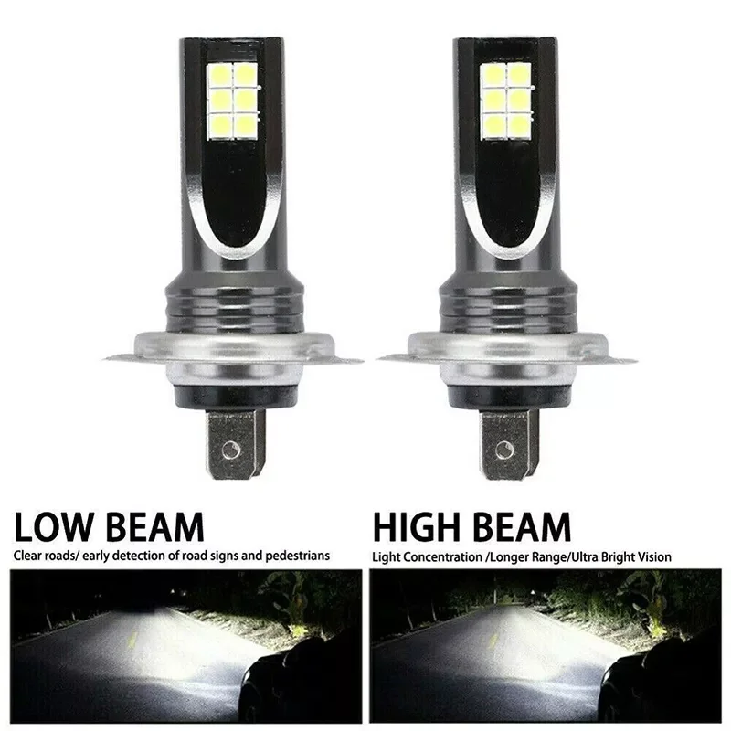 

Headlight 2Pcs 1200LM Headlamp H7 Moto Bulb DC 9V-36V Auto LED Motorcycle HeadLight Car Fog Lamp Auto Parts