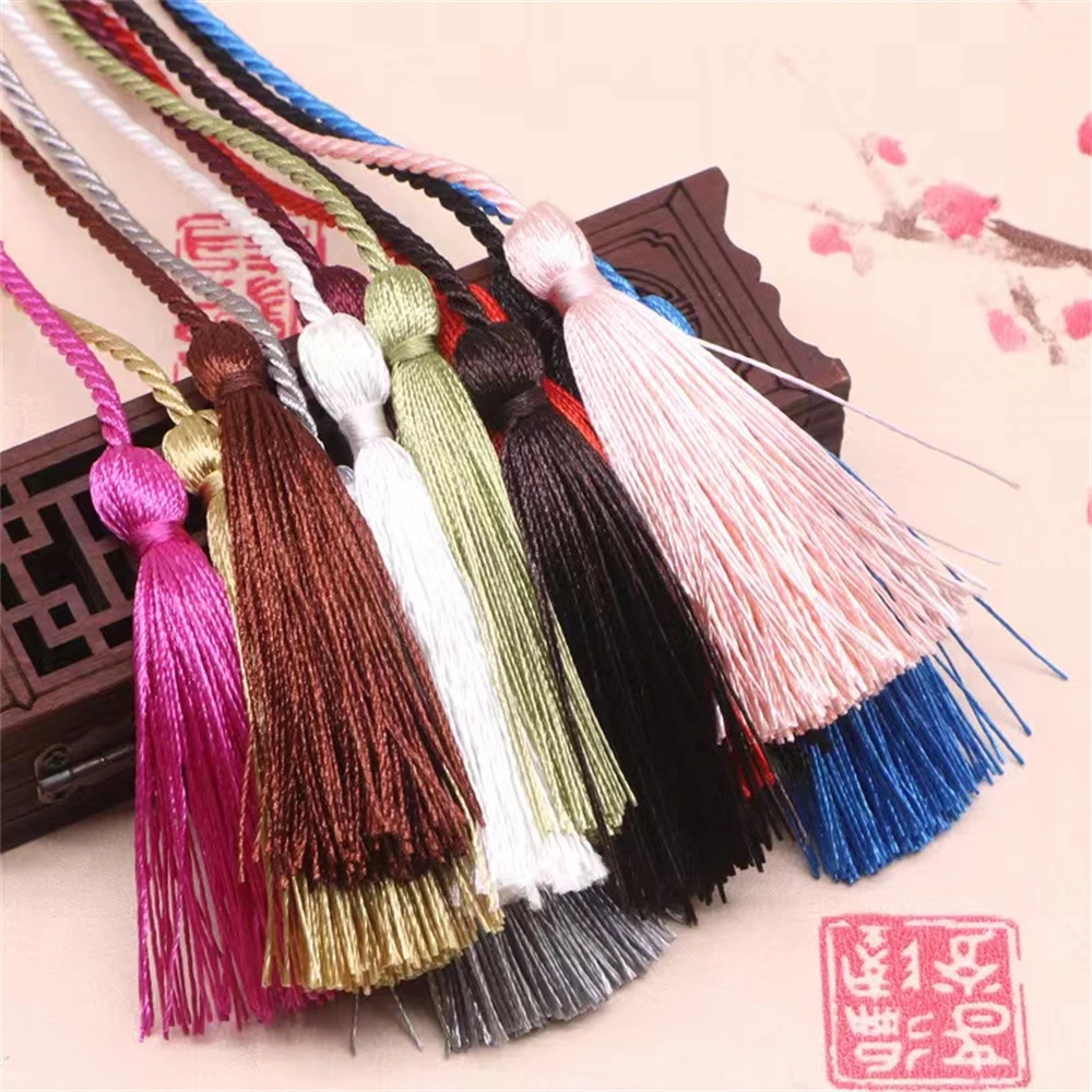 4-10Pcs Long Rope Double-end Tassel Fringe DIY Craft Garment Sewing Accessories Silk Pendant Home Decor Room Cord Curtain Buckle