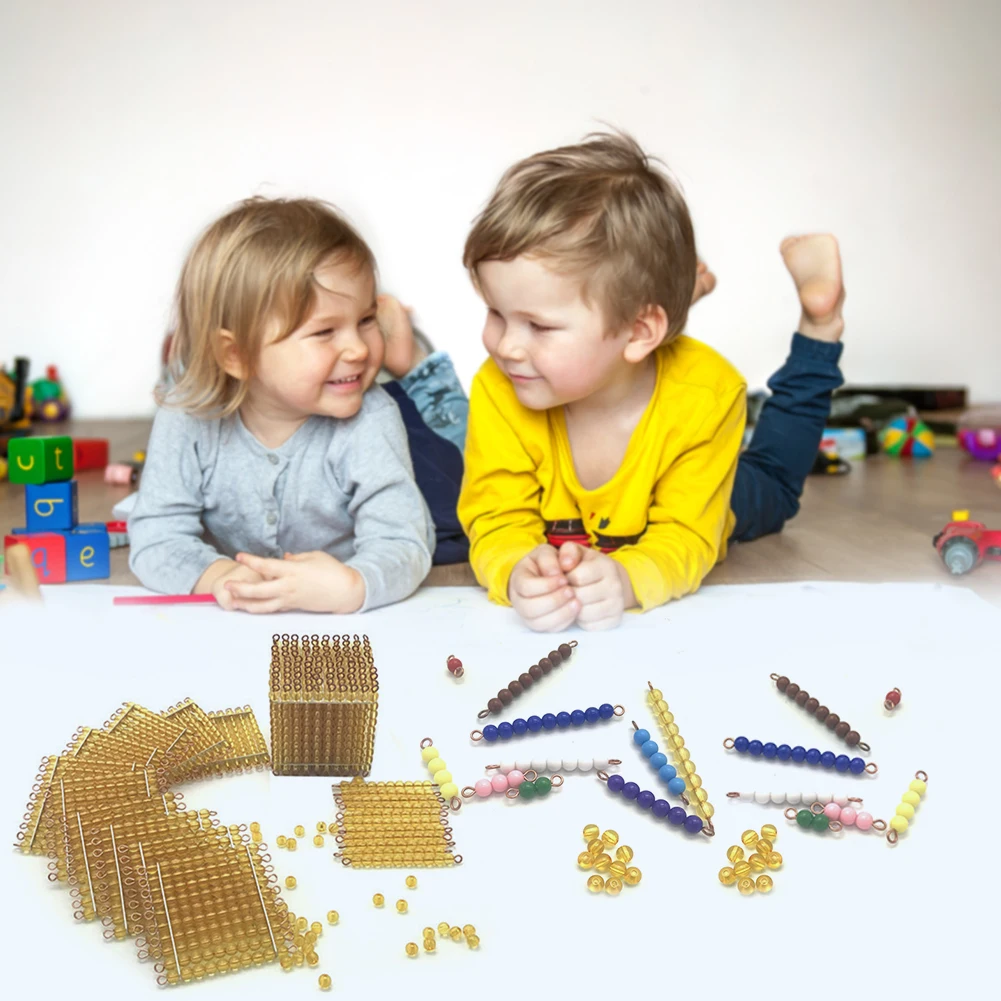 

Wooden Stickers Early Learning Toys Give Children Best Enlightenment Toy Gift Golden Beads Toy for Early Education