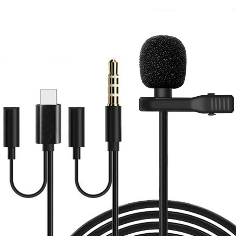 

Портативный конденсаторный микрофон на клипсе, 3,5 мм