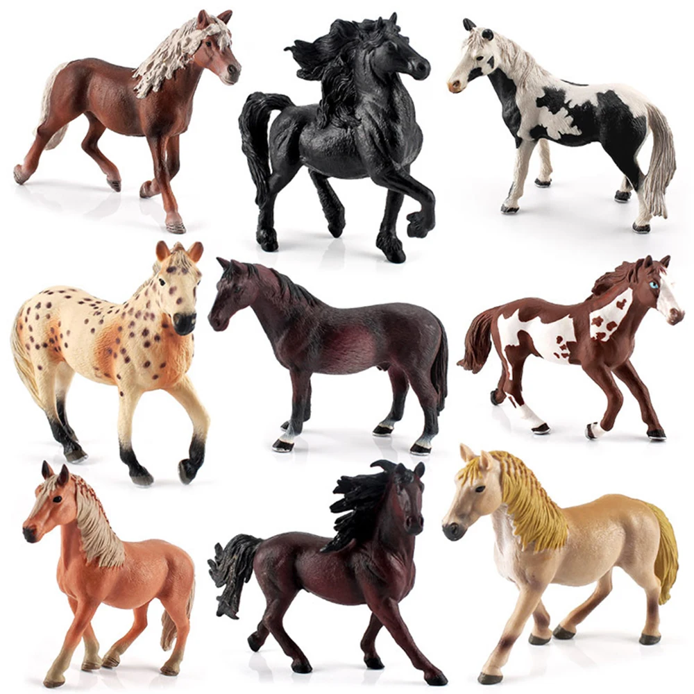 

Simulation Horse Action Figures Funny Toys Gifts for Children Kids Farm Pasture Figurines Animals Models Birthday Free Shipping