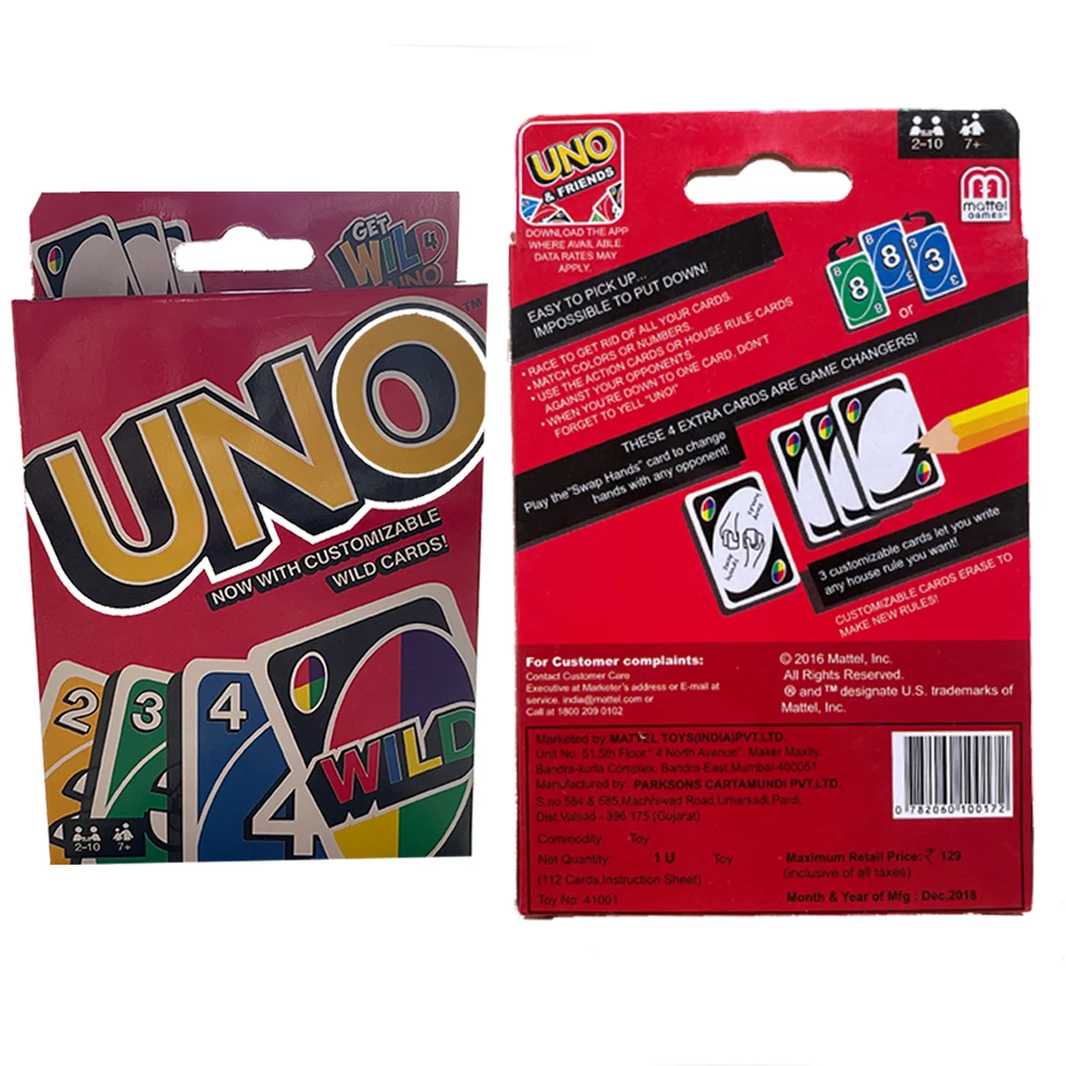 

UNO Games Family Funny Entertainment Board Game Fun Playing Cards Uno Card Game Children Birthday Gifts Toys Gift Box