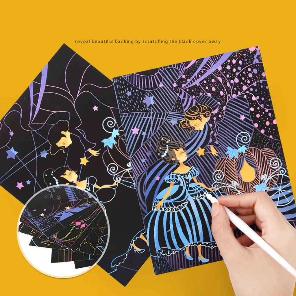 

It Art Children's Rainbow Scratch Magic Rainbow Card Scratch - Pictures Scratch Education