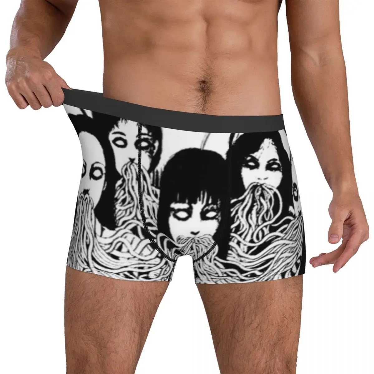 

Японское нижнее белье Tomie Junji Ito uzumaki souichi, мужские трусы с принтом, эластичные трусы-боксеры высокого качества размера плюс