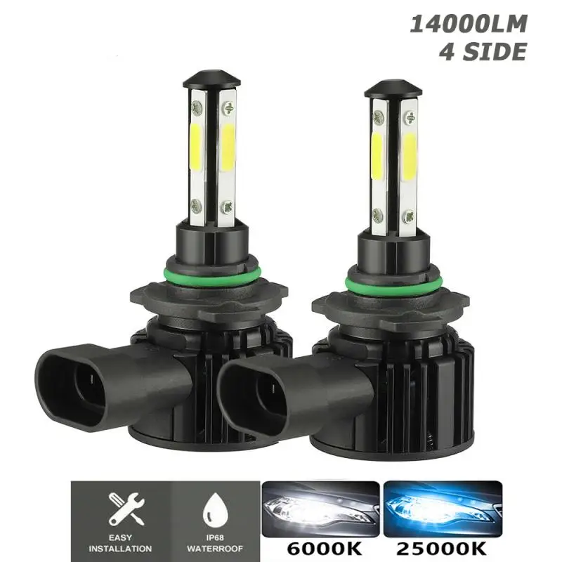 14000LM 4 стороны H7 светодиодный головной светильник H1 H3 Turbo H4 9005 HB3 9006 HB4 светодиодный H8 H9 H11 лампы 6000K лампа 360 градусов диод Автомобильная Противо-Туманная светильник