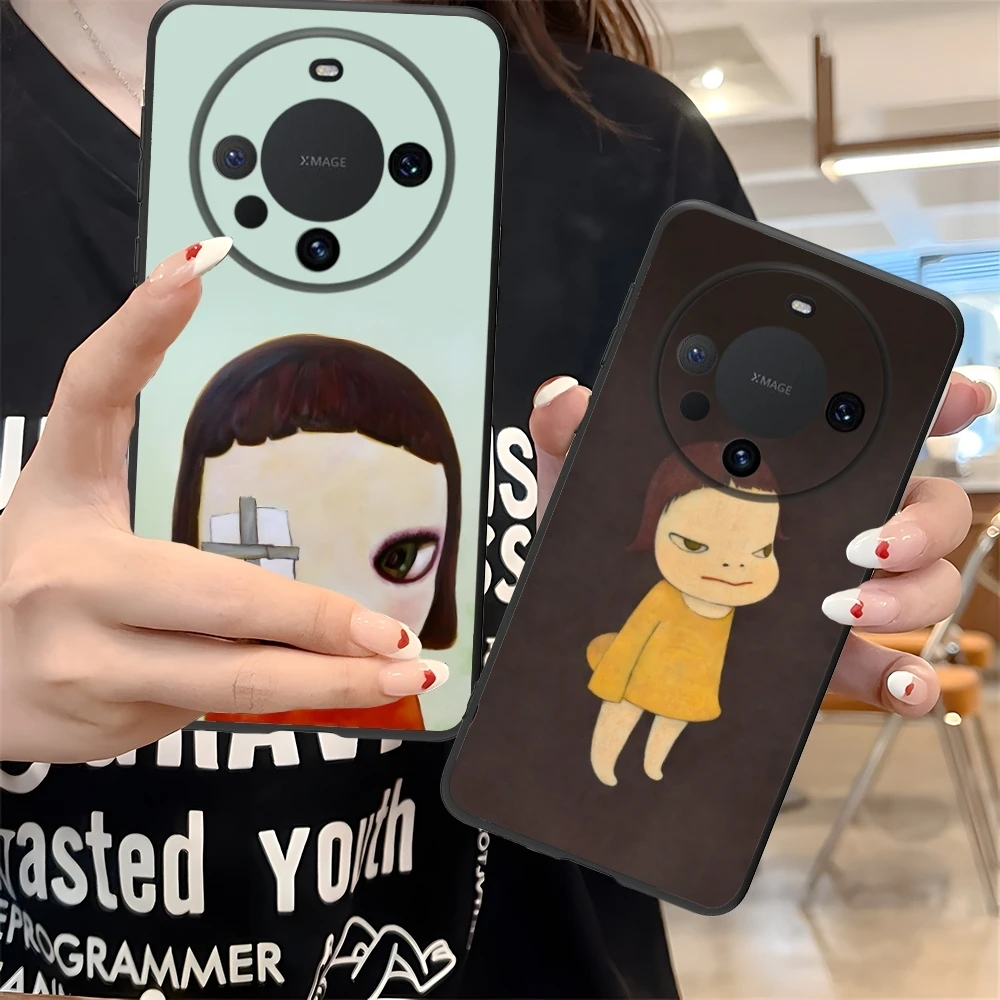 Smart Yoshitomo Nara Mobile Cell Phone Case for Huawei Mate 60 50 40 30 20 10 Pro Plus Lite E 5G Black Soft Cover Shell