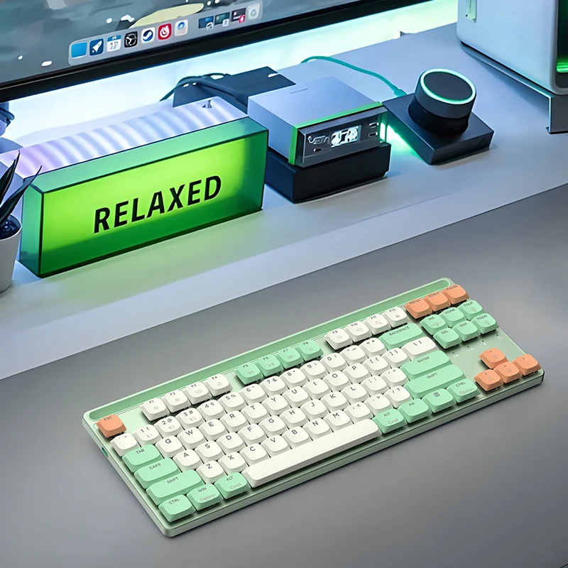 Низкопрофильная механическая клавиатура Outemu Brown Switch игровая TKL Style 2 4G BT Проводной