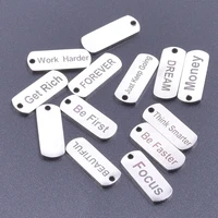 get richsisterthink smarterbe faster letter brand stainless steel charms pendant jewelry making necklace supplies 10pcs
