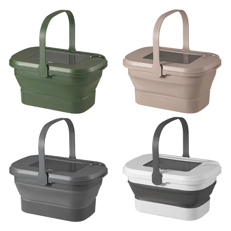 

Multifunctional Folding Bucket Picnic Camping Boxes Portable Outdoor Travel Food Fruit Water Container Storage Basket