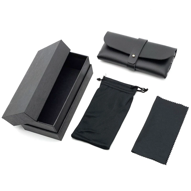 

Black Glasses Bag With Cleaning Cloth, Portable PU Leather Soft Glasses Case, Scratch-Resistant Sunglasses Bag
