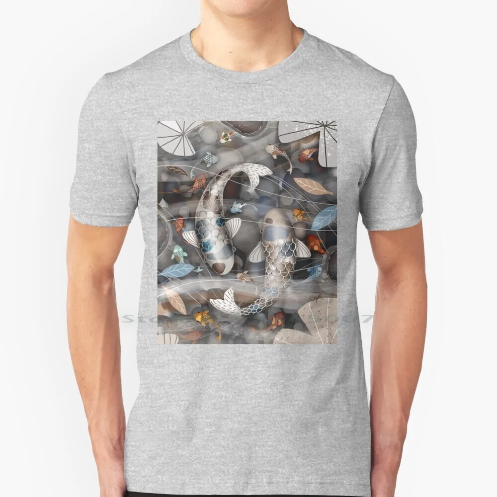 

Футболка из 100% хлопка для школы с изображением рыбного пруда