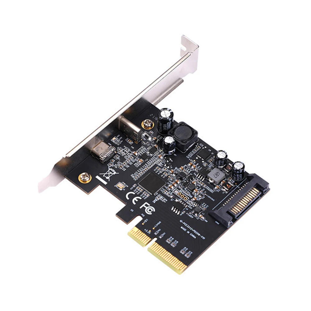 

Плата расширения PCI-E 3,0 на USB 3,2 с 2 портами и контроллером Type-C
