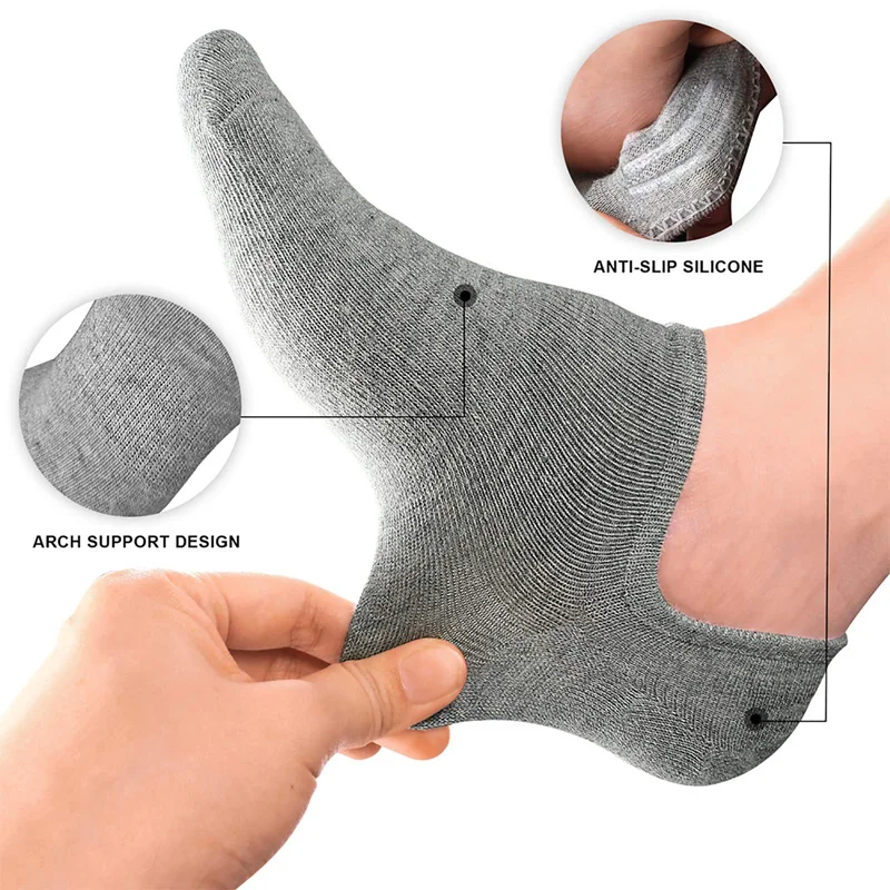 2Pairs Men's Invisible Socks Silicone No-Slip High Quality Ankle Socks Breathable No Show Low Sock Casual Thin Boat Sock for Men