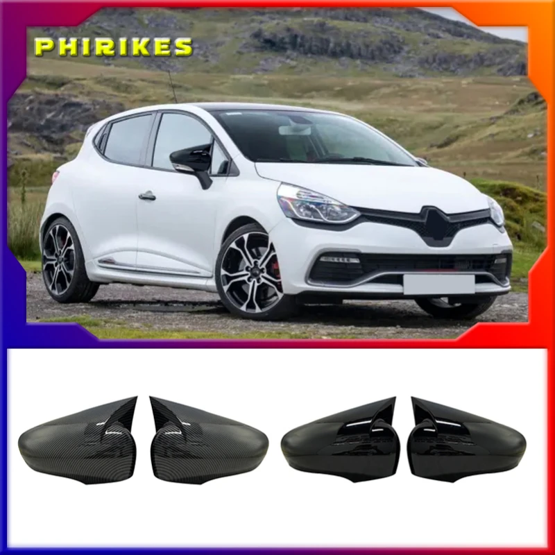 

Крышки из АБС-пластика для зеркала Renault Clio 4 MK4, 2 шт., крышки для зеркала летучая мышь, чехол для зеркала заднего вида, глянцевые черные автомоб...