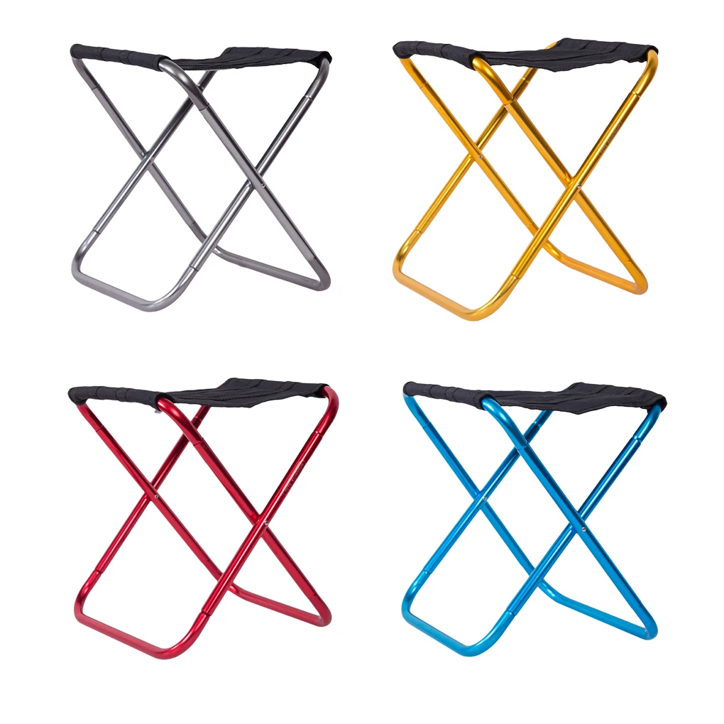 

Folding Stools Outdoor Fishing Oxford Cloth 80KG Chairs Picnic Travelling Carrying Reusable Pocket Seat Sitting Gray