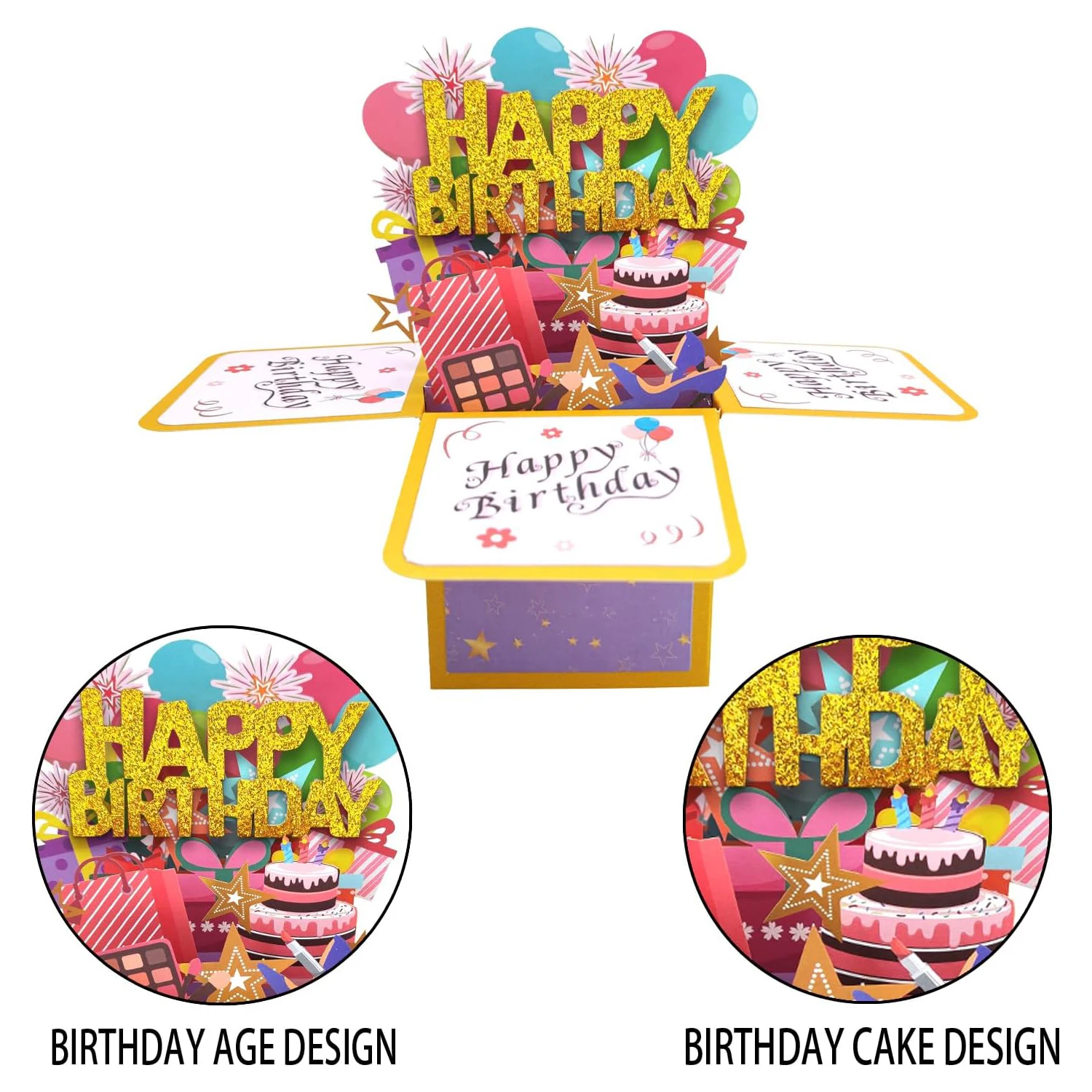 3d Pop-Up Happy Birthday Greeting Card Surprise Gifts For Mothers Day Birthday Thanksgiving Wedding Anniversary Floral Box
