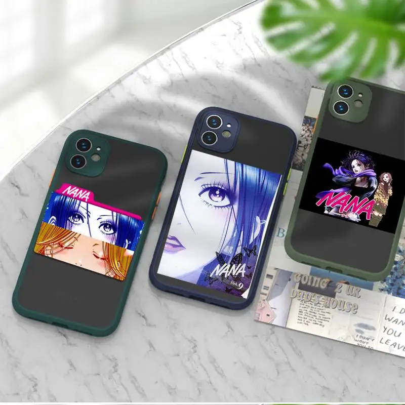 

nana Phone Case For iPhone 12 11 Mini Pro XR XS Max 7 8 Plus X Matte transparent Back Cover