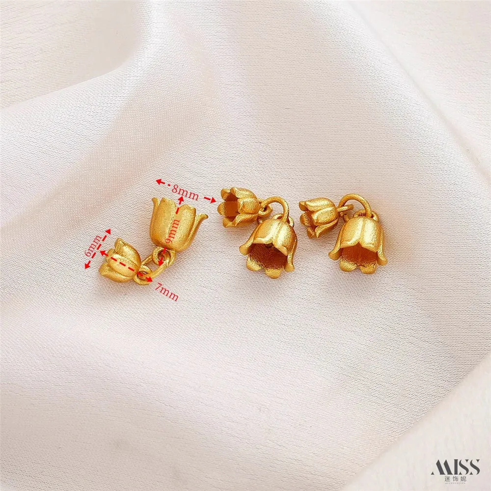 18-каратное песочное золото воздушный шар собака колокольчик циркон крест кулон